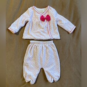 Kate Spade White and Pink Polka Dot Baby Top